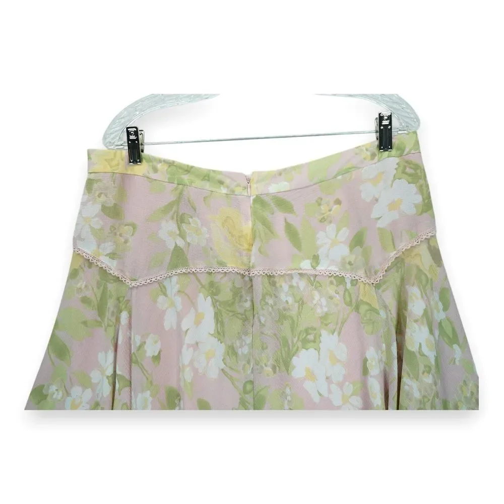 NWT‎ Emma James Women's Skirt Floral Print Size 14 Back Zip Closure